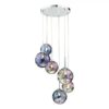 Mira 6 Light Cluster Pendant Polished Chrome Iridised Glass - Image 2