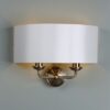 Laura Ashley Sorrento 2lt Wall Light Antique Brass With Ivory Shade - Image 2