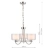 Southwell 3lt Chandelier Polished Nickel & Glass Shades - Image 3