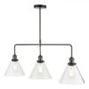 Ray 3 Light Bar Pendant Antique Nickel Clear Glass - Image 2