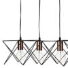 Midi Cage 5 Light Bar Pendant Matt Black Bright & Copper - Image 2