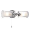 Elba Bathroom 2 Light Wall Light Polished Chrome Glass IP44