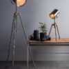 Jake Task Floor Lamp Antique Silver And Copper