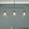 Ray 3 Light Bar Pendant Antique Nickel Clear Glass