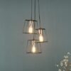 Tower 3 Light Cluster Pendant Black & Copper