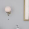 Barclay Bathroom Wall Light Antique Brass Opal Glass IP44