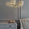 5lt Antler Chandelier Champagne With Shades